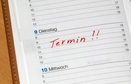 Kalender mit Termineintrag